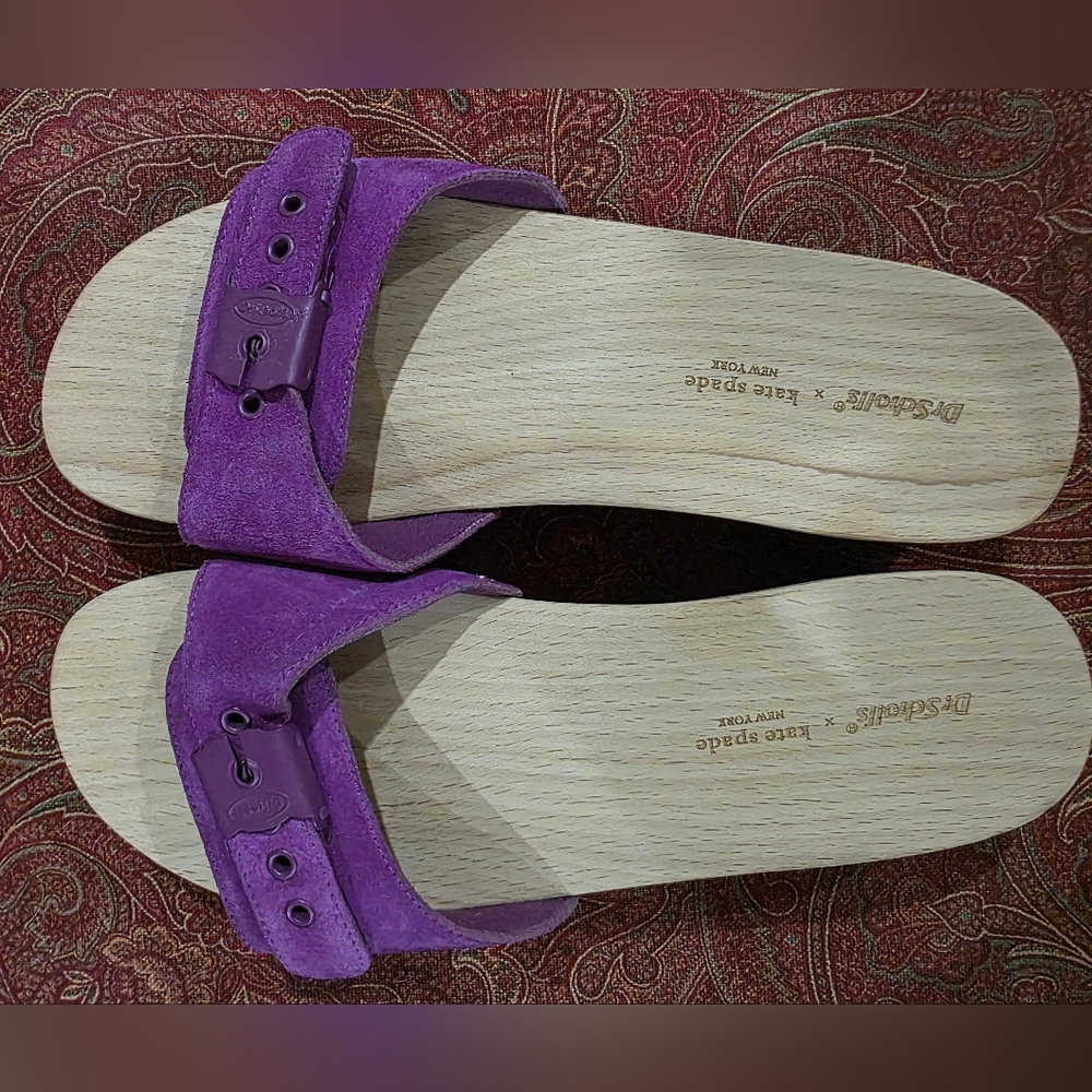 Dr. Scholl's X Kate Spade New York Suede Slide Sandal Size 7 Berry Blitz Color